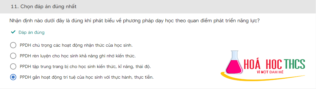 15 câu hỏi đầu vào modul 3 KHTN thcs đại trà