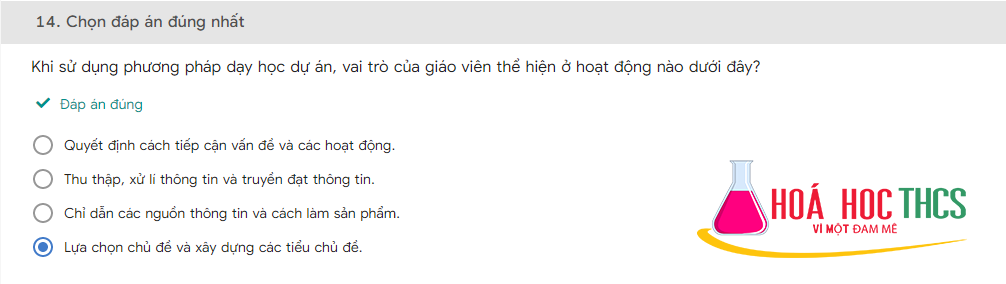 15 câu hỏi đầu vào modul 3 KHTN thcs đại trà