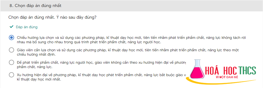 15 câu hỏi đầu vào modul 3 KHTN thcs đại trà