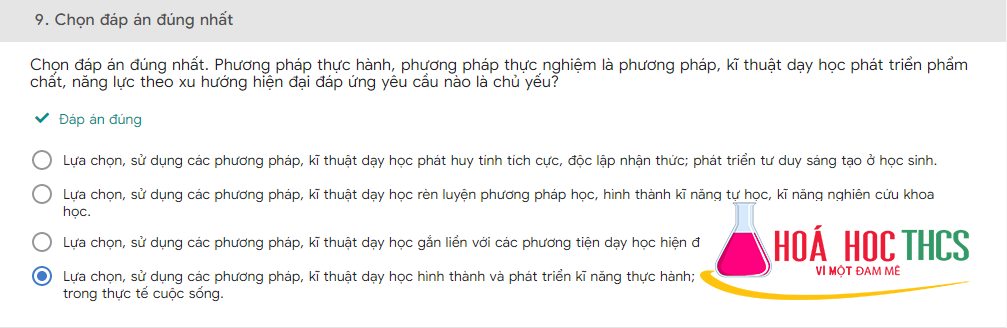 15 câu hỏi đầu vào modul 3 KHTN thcs đại trà