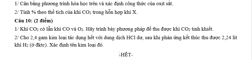 Đề thi HSG môn hóa học 8 huyện Hậu Lộc - Thanh Hóa