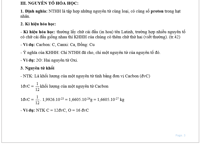 Hệ thống hóa kiến thức Hóa học lớp 8 cả năm