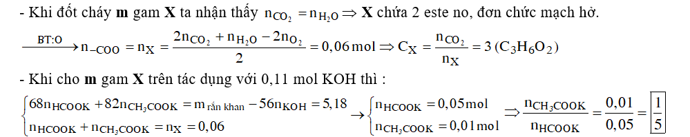 Đốt cháy hoàn toàn m gam hỗn hợp X gồm 2 este đồng phân cần dùng 4,704 lít khí O2 , thu được 4,032 lít CO2 và 3,24 gam H2O